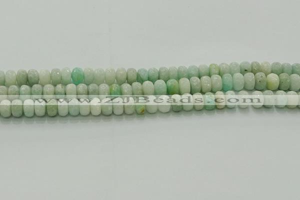 CAM1612 15.5 inches 5*8mm faceted rondelle peru amazonite beads