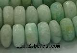 CAM1614 15.5 inches 8*12mm faceted rondelle peru amazonite beads