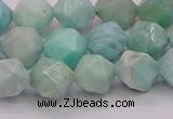 CAM1623 15.5 inches 10mm faceted nuggets amazonite gemstone beads