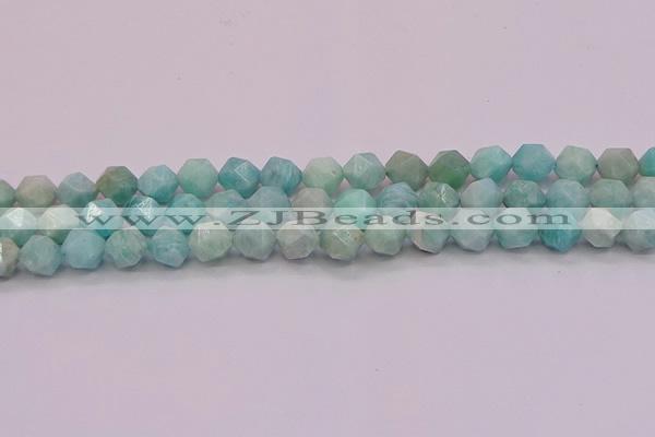 CAM1623 15.5 inches 10mm faceted nuggets amazonite gemstone beads