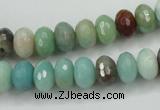 CAM172 15.5 inches 6*10mm faceted rondelle amazonite gemstone beads