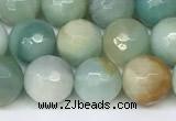 CAM1747 15.5 inches 10mm faceted round amazonite beads wholesale