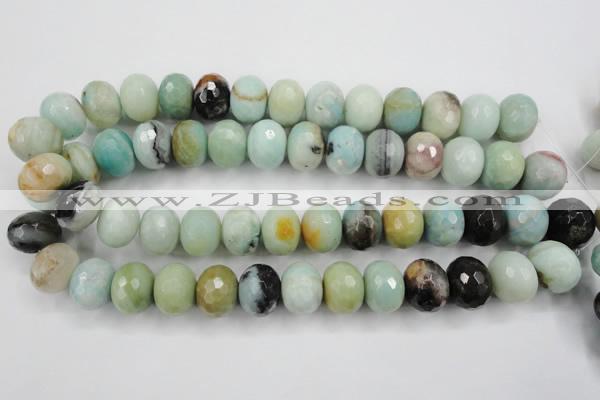 CAM175 15.5 inches 13*18mm faceted rondelle amazonite gemstone beads