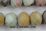 CAM176 15.5 inches 16*20mm faceted rondelle amazonite gemstone beads