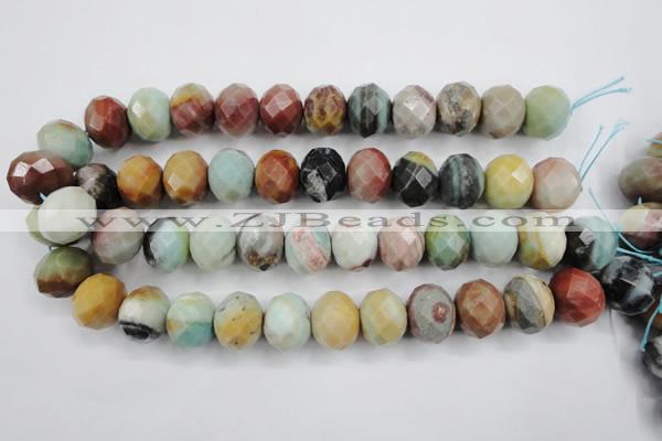 CAM176 15.5 inches 16*20mm faceted rondelle amazonite gemstone beads