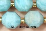 CAM1760 15 inches 9*10mm faceted amazonite beads wholesale