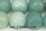 CAM1772 15 inches 10mm faceted round amazonite beads