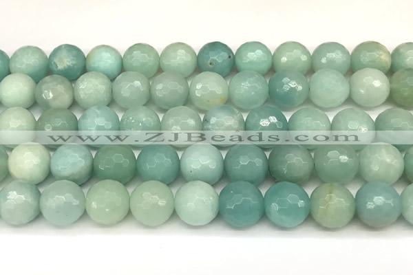 CAM1773 15 inches 12mm faceted round amazonite beads