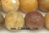 CAM1778 15 inches 12mm faceted round yellow amazonite beads