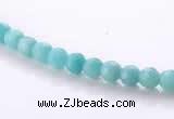 CAM25 4mm  faceted round natural amazonite stone beads Wholesale