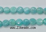 CAM300 15.5 inches 8mm flat round natural peru amazonite beads