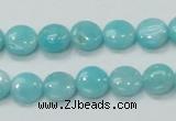 CAM301 15.5 inches 10mm flat round natural peru amazonite beads