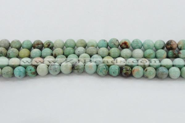 CAM324 15.5 inches 12mm round natural peru amazonite beads