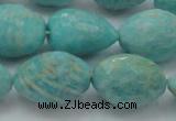 CAM341 15.5 inches 12*16mm faceted nuggets natural peru amazonite beads