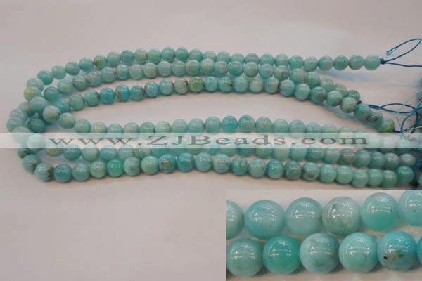 CAM352 15.5 inches 8mm round natural peru amazonite beads wholesale