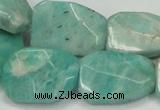 CAM413 18*25mm faceted & twisted rectangle natural russian amazonite beads