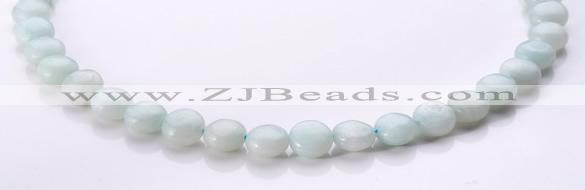 CAM57 10mm coin natural amazonite gemstone beads Wholesale
