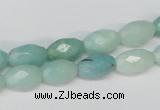 CAM604 15.5 inches 8*12mm faceted rice Chinese amazonite gemstone beads