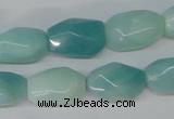 CAM609 15.5 inches 13*18mm faceted nugget Chinese amazonite beads