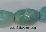 CAM610 15.5 inches 18*28mm faceted nugget Chinese amazonite beads