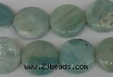 CAM620 15.5 inches 18mm flat round Chinese amazonite gemstone beads