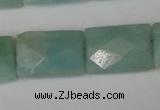 CAM633 15.5 inches 10*14mm faceted rectangle Chinese amazonite beads