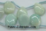 CAM651 Top-drilled 13*18mm flat teardrop amazonite beads