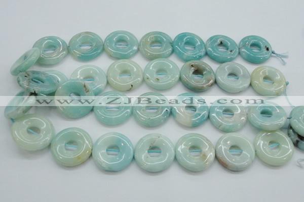 CAM653 15.5 inches 25mm donut amazonite beads wholesale