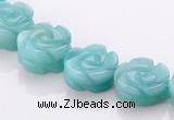 CAM78 5*12mm natural amazonite carved flower beads Wholesale