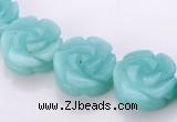 CAM79 natural amazonite 5*14mm carved flower beads Wholesale