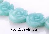 CAM80 5*16mm carved flower natural amazonite beads Wholesale