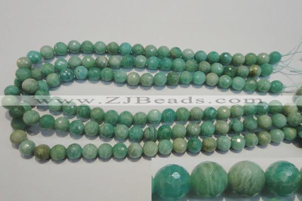 CAM814 15.5 inches 10mm faceted round Brazilian amazonite beads