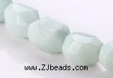 CAM84 faceted pebble natural amazonite 11*16mm beads Wholesale