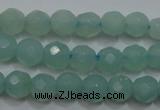 CAM905 15.5 inches 4mm faceted round amazonite gemstone beads wholesale