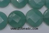 CAM945 15.5 inches 20mm faceted coin amazonite gemstone beads