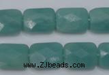 CAM961 15.5 inches 12*16mm faceted rectangle amazonite gemstone beads