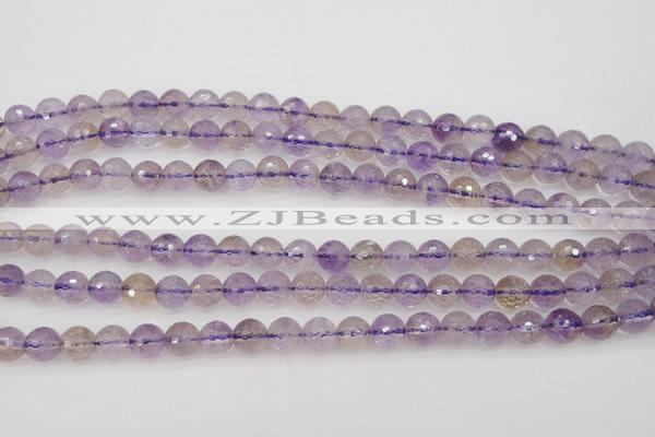 CAN152 15.5 inches 8mm faceted round natural ametrine beads