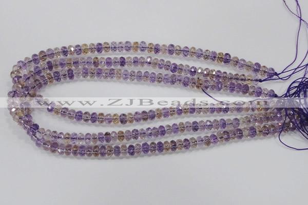 CAN16 15.5 inches 5*8mm faceted rondelle natural ametrine beads