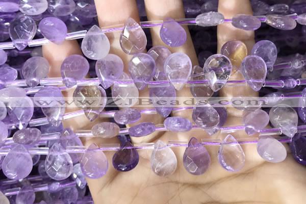 CAN238 Top drilled 8*12mm faceted briolette ametrine beads