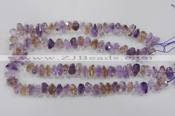 CAN31 15.5 inches 8*18mm faceted nugget natural ametrine beads