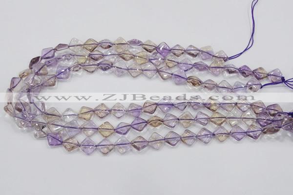 CAN35 15.5 inches 10*10mm diamond natural ametrine gemstone beads