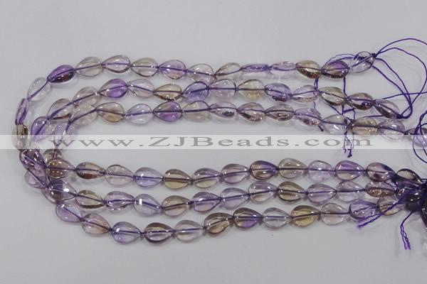 CAN38 15.5 inches 10*14mm flat teardrop natural ametrine beads