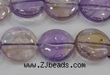 CAN44 15.5 inches 18mm flat round natural ametrine gemstone beads