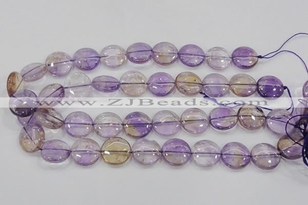 CAN45 15.5 inches 20mm flat round natural ametrine gemstone beads