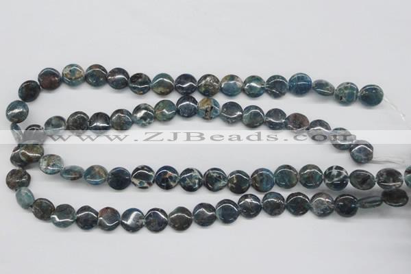 CAP08 15.5 inches 12mm flat round apatite gemstone beads wholesale