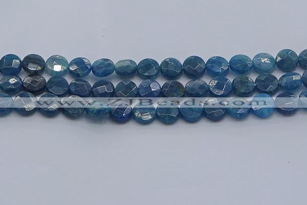 CAP388 15.5 inches 10mm faceted coin apatite gemstone beads