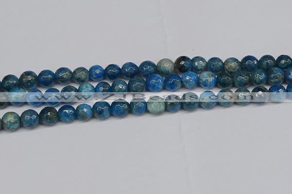 CAP522 15.5 inches 8mm faceted round apatite gemstone beads