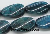 CAP67 15.5 inches 16*28mm twisted oval dyed apatite gemstone beads