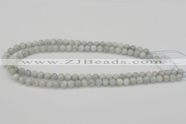 CAQ101 15.5 inches 6mm round AB grade natural aquamarine beads