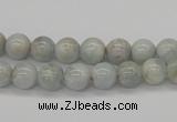 CAQ102 15.5 inches 8mm round AB grade natural aquamarine beads